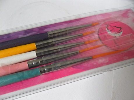 Pincel Para Unhas - Kit Com 5 Peças